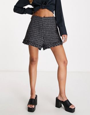 Urban Revivo shorts in black boucle - part of a set
