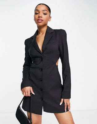 Urban Revivo tailored blazer mini dress in black