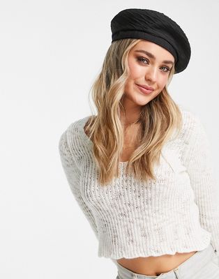 Urban Revivo textured beret in black