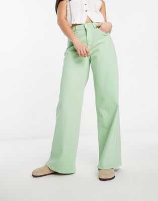Urban Revivo wide leg jeans in pastel green