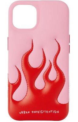 Urban Sophistication SSENSE Exclusive Pink & Red 'The Flaming Dough' iPhone 13 Case