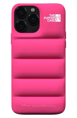 Urban Sophistication The Puffer Case Water Resistant iPhone 13 Pro Case in Hot Pink