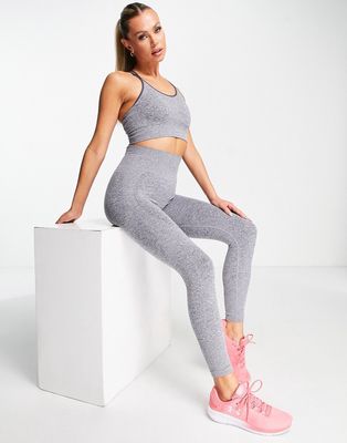 Urban Threads seamless squat proof gym leggings in charcoal gray heather
