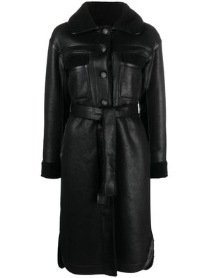 Urbancode belted reversible faux-shearling jacket - Black