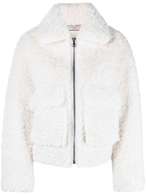 Urbancode cropped faux-fur jacket - White