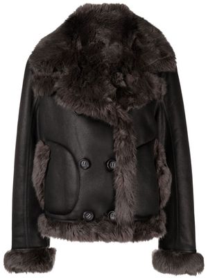 Urbancode double-breasted faux fur jacket - Black