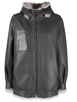 Urbancode reversible faux-fur hooded jacket - Grey