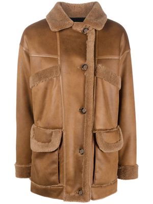 Urbancode reversible faux-leather coat - Brown