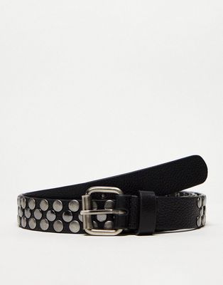 Urbancode skinny studded belt in black