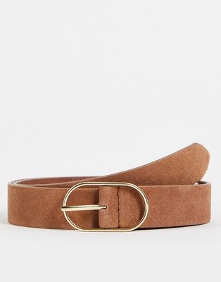 Urbancode suede leather belt in tan-Brown
