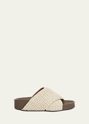Urbino Cotton Crisscross Slide Sandals