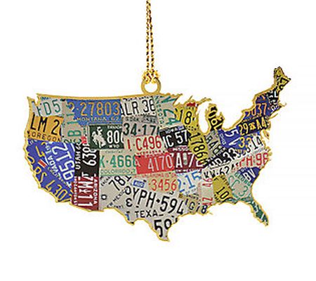 USA License Plate Map Ornament by Beacon Design