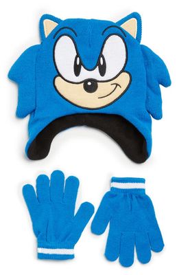 USPA ACCESSORIES Kids' Sonic Hedgehog Beanie & Gloves Set in Blue