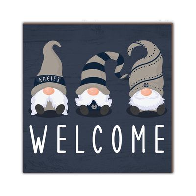 Utah State Aggies 10'' x 10'' Welcome Gnomes Sign