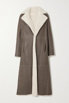 UTZON - Cleo Reversible Shearling And Leather Coat - White