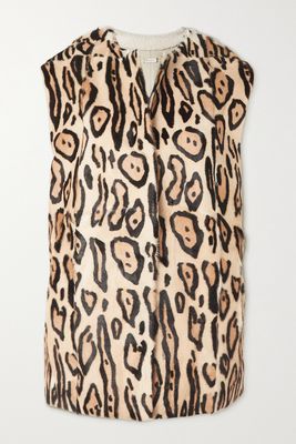 UTZON - Vela Paneled Leopard-print Shearling Vest - Cream