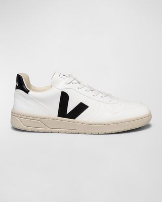 V-10 Bicolor Leather Low-Top Sneakers