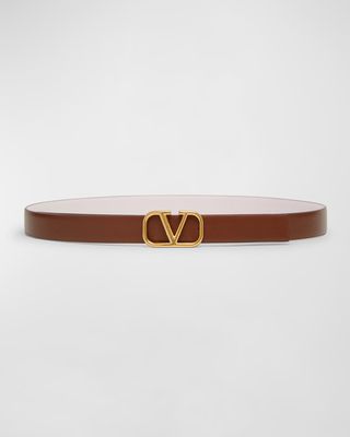 V-Logo Signature Reversible Leather H20 Belt