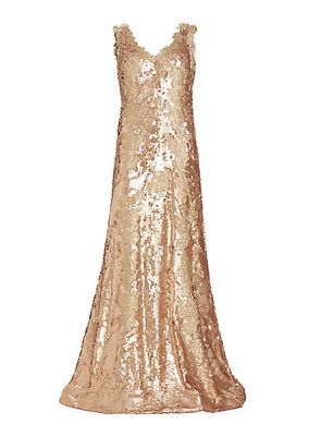 V-Neck Sequin Gown