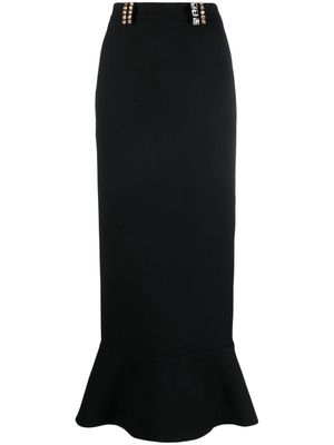 V:PM ATELIER Alette crystal-embellished crepe maxi skirt - Black