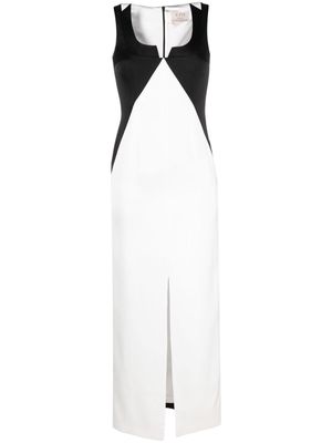 V:PM ATELIER Cassis colour-block crepe maxi dress - White