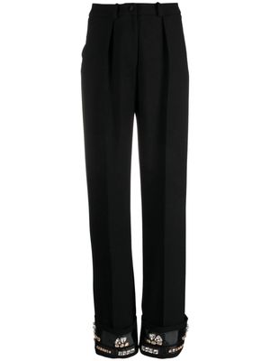 V:PM ATELIER Cosmo crystal-embellished straight-leg trousers - Black