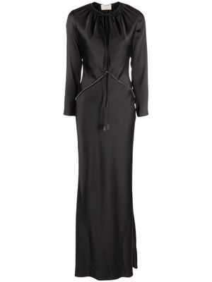 V:PM ATELIER crystal-embellished long-sleeve dress - Black