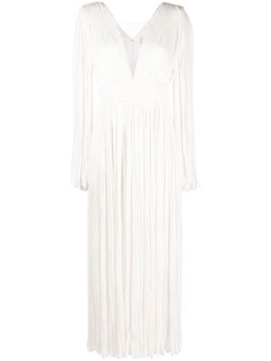 V:PM ATELIER fully pleated evening gown - White