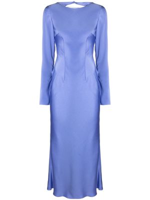 V:PM ATELIER long-sleeve satin-finish dress - Blue