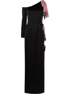 V:PM ATELIER Sadie bow-embellished gown - Black