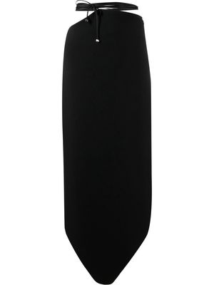 V:PM ATELIER Swirl asymmetric midi skirt - Black