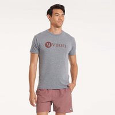 V1 Vuori Wordmark Logo T-Shirt | Heather Grey Cedar