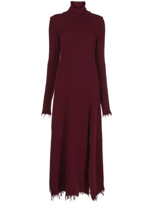 Vaara high-neck merino-wool dress - Red
