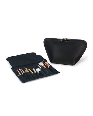 Vacationer Leather Makeup Bag w/ Organizer