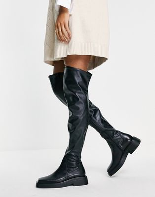 Vagabond Eyra square toe over-the-knee boots in black