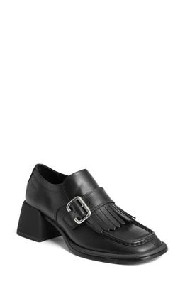 Vagabond Shoemakers Ansie Block Heel Kiltie Loafer in Black