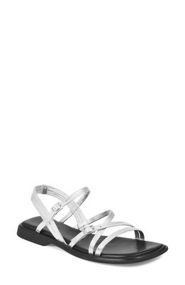Vagabond Shoemakers Izzy Toe Loop Strappy Sandal in Silver