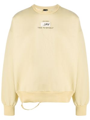 VAL KRISTOPHER logo patch sweatshirt - Yellow
