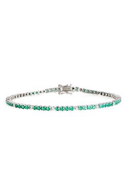 VALANI ATELIER Emerald & Diamond Tennis Bracelet in White Gold/Emerald/Diamond