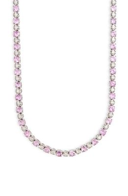 VALANI ATELIER Pink Sapphire & Diamond Eternity Necklace in White Gold/Sapphire/Diamond