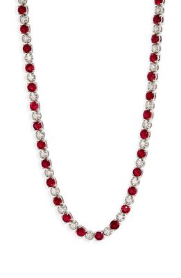 VALANI ATELIER Ruby & Diamond Eternity Necklace in White Gold/Ruby/Diamond