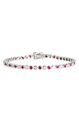 VALANI ATELIER Ruby & Diamond Tennis Bracelet in White Gold/Ruby/Diamond