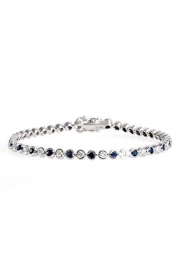 VALANI ATELIER Sapphire & Diamond Tennis Bracelet in White Gold/Sapphire/Diamond