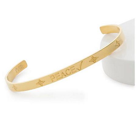 Valencia Key Peace Cuff Bracelet, Stainless Ste el