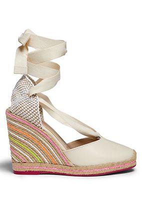 Valentina 110MM Striped Espadrille Wedge Sandals