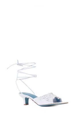Valentina Rangoni Derek Strappy Open Toe Sandal in White Parmasoft