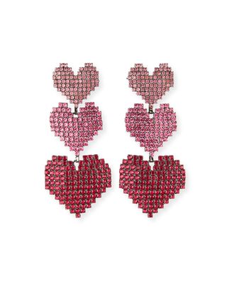Valentina Triple-Heart Drop Earrings