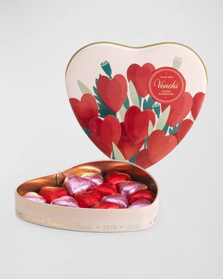 Valentine Heart Tin Box of Chocolates, 18 Count