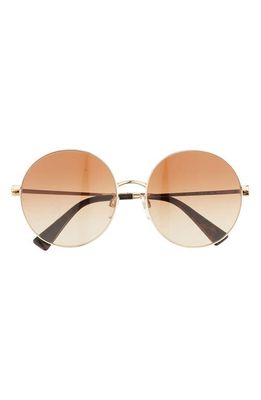 Valentino 59mm Gradient Round Sunglasses in Pale Gold/Brown Gradient
