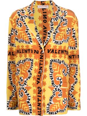 Valentino abstract logo-print shirt - Orange